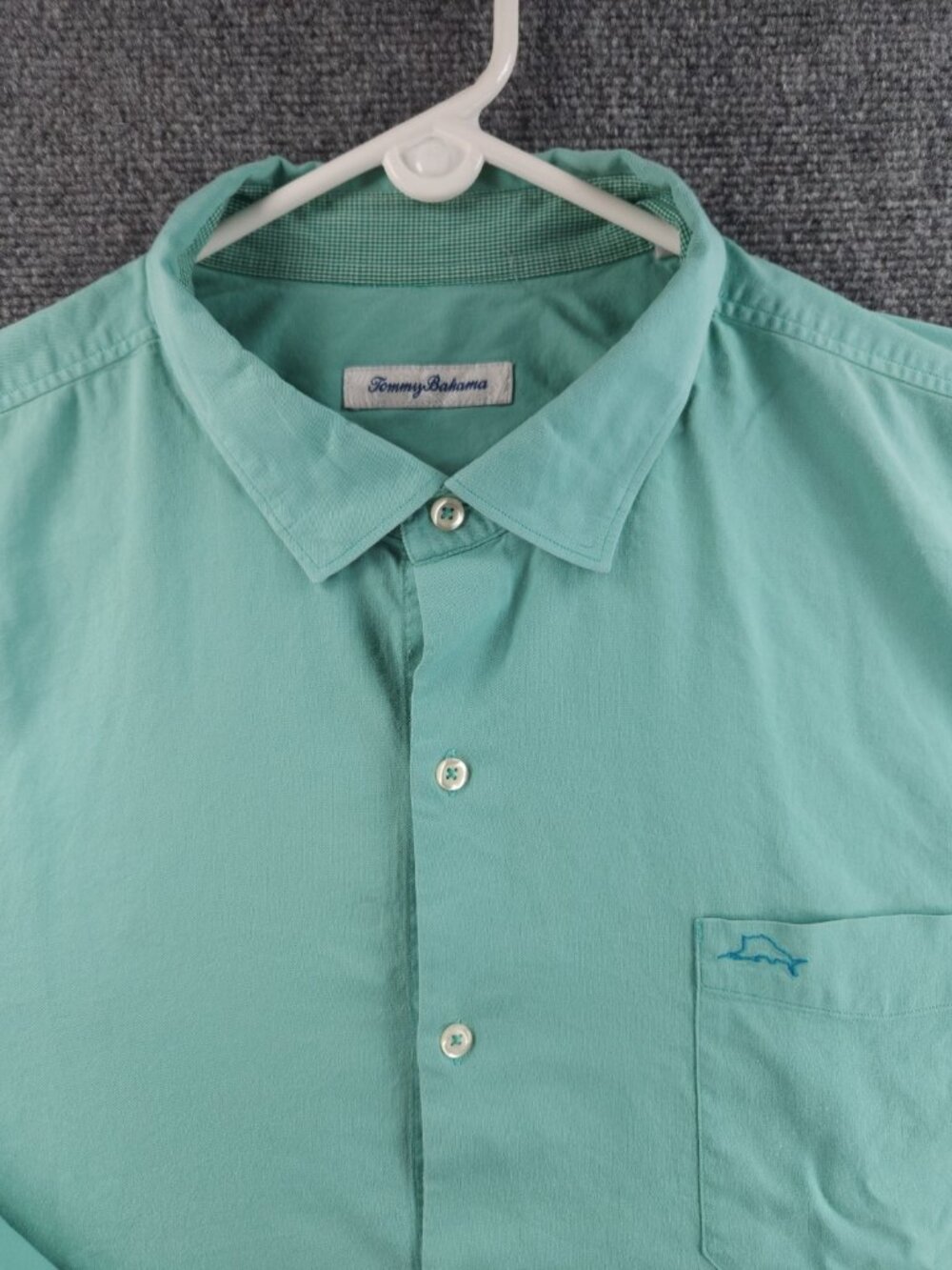 Tommy Bahama Button-Down 2XL Silk Cotton Spandex Green Men Beach Hawaiian Shirt